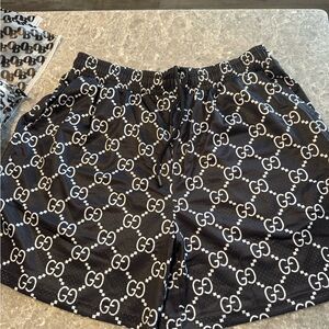 Source Unknown Black and White Patterned Athletic Shorts